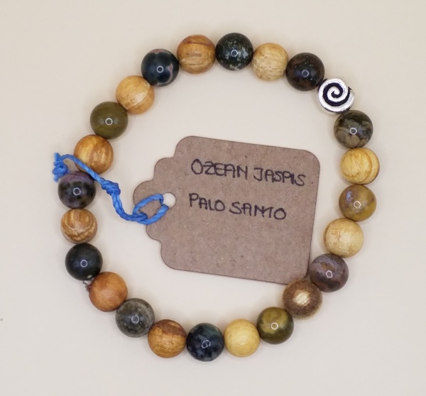 Palosanto Armband Ozean Jaspis