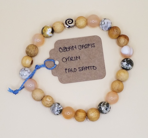 Palosanto Armband Ozean Jaspis