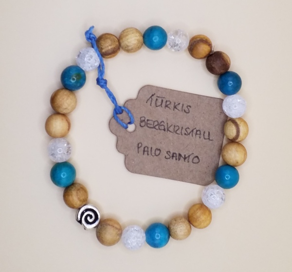 Palosanto Armband Türkis - Bergkristall